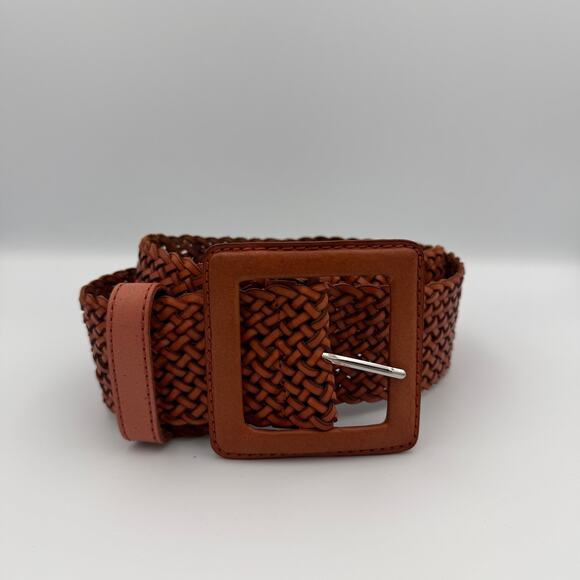 NWOT Banana Republic Woven Belt Women's Small Brown Genuine Leather Classic Boho - Picture 7 of 8